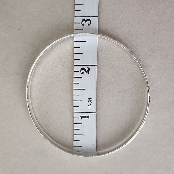 Set of Seven Small White Gold Filled Bangle Bracelet Diamond Cut Design - Picture 3 of 6